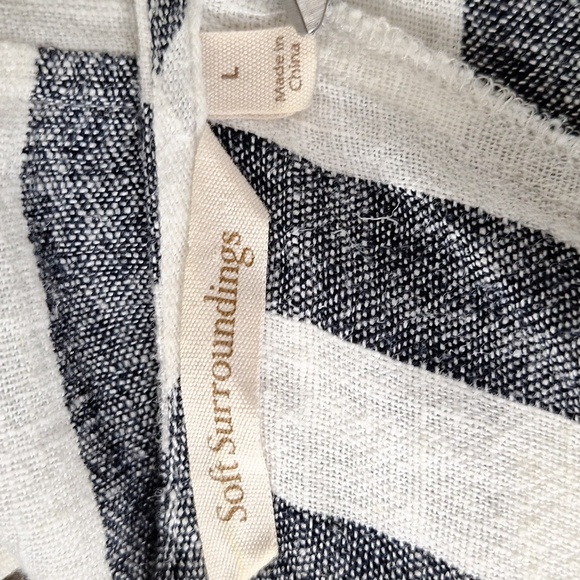 Soft Surroundings Black and White Dolman Sleeve Linen Blend Sundress Size L - Picture 12 of 15